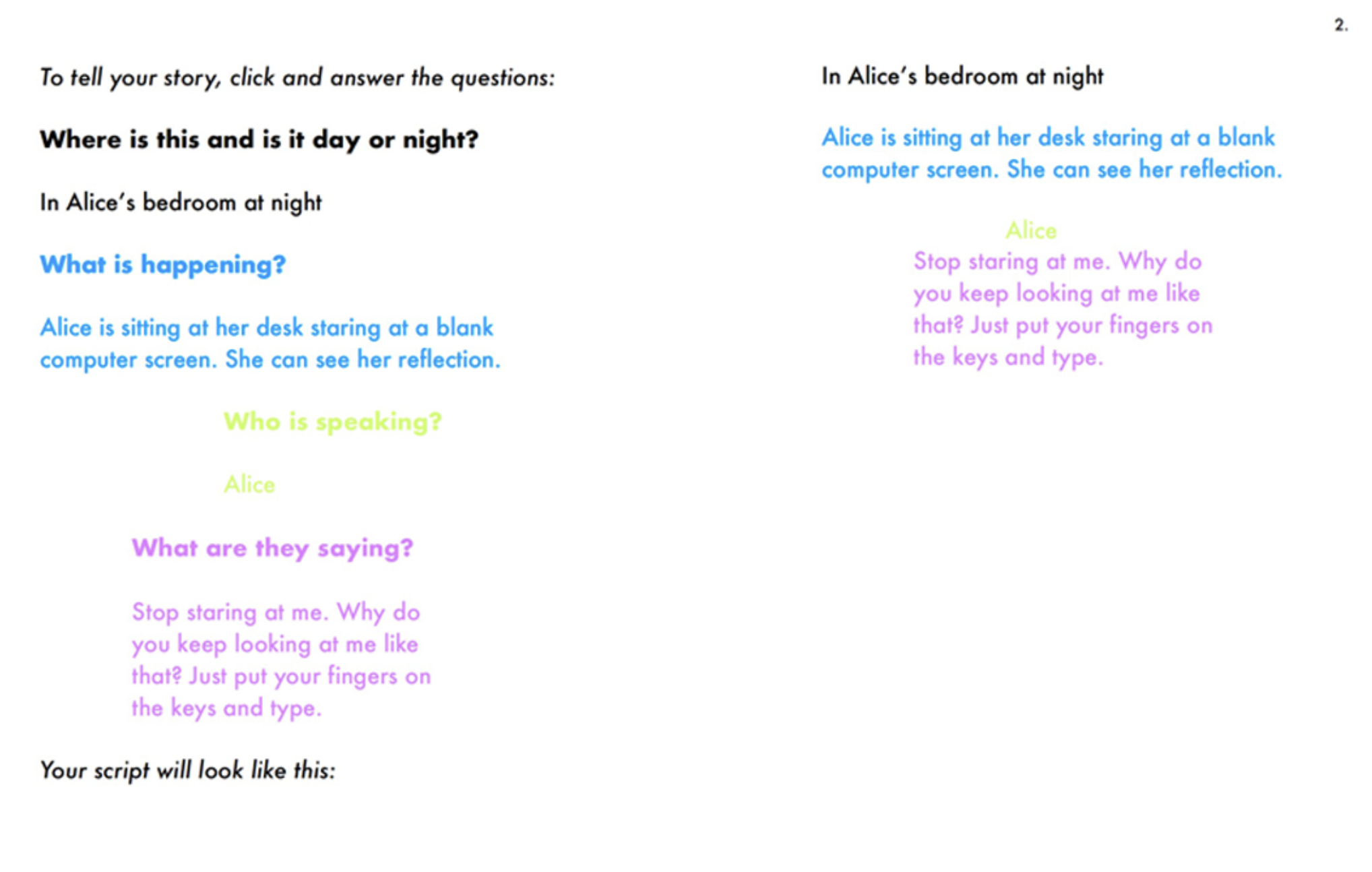 This is a view of two pages. The mockup shows what the template might look like. 