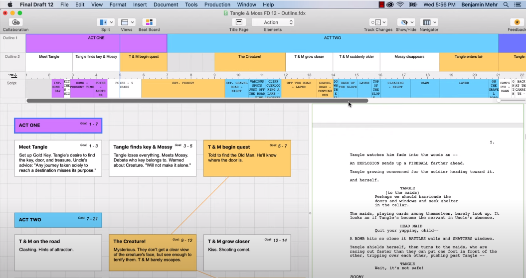 Final Draft Outline Editor and Beat Board
